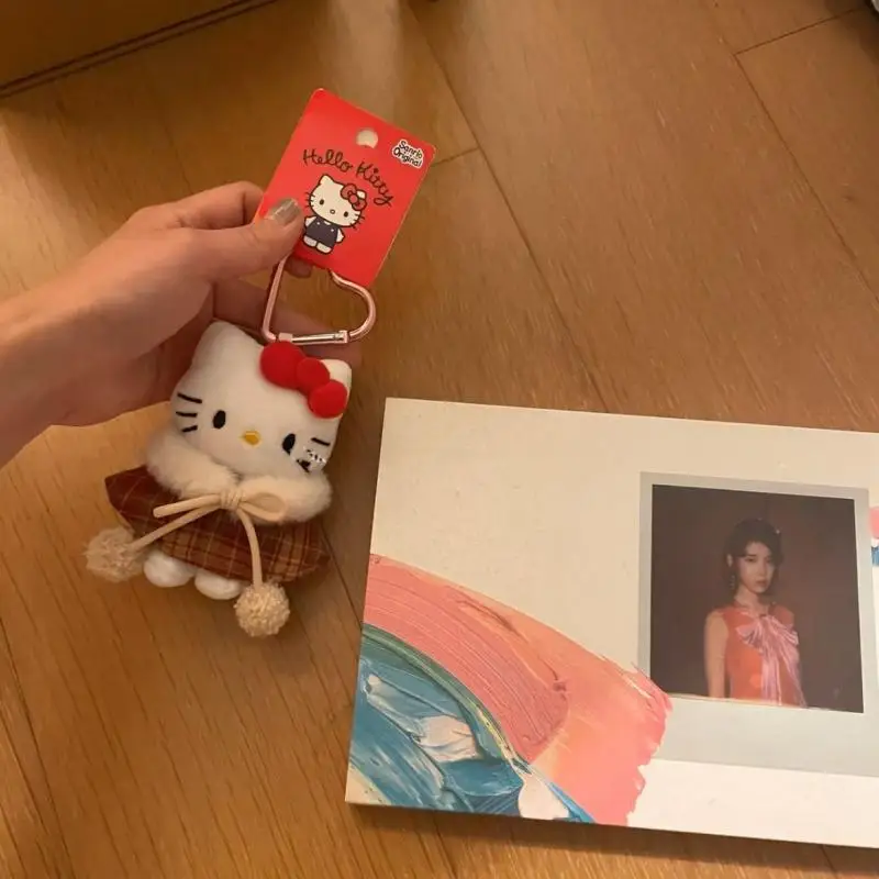 سانريو مرحبا كيتي الكرتون أفخم معطف عباءة المفاتيح الفتيات النساء حقيبة مدرسية حقيبة كروسبودي قلادة اكسسوارات هدايا عيد الميلاد #3