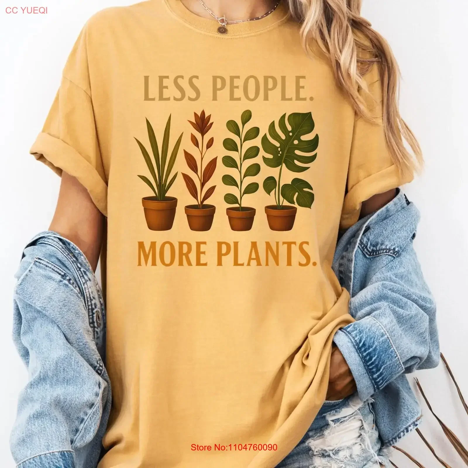 Plant Lover T Shirt Less People More Plants Eco Friendly for Gardeners Nature Enthusiasts Earth Day vintage Washed streetwear