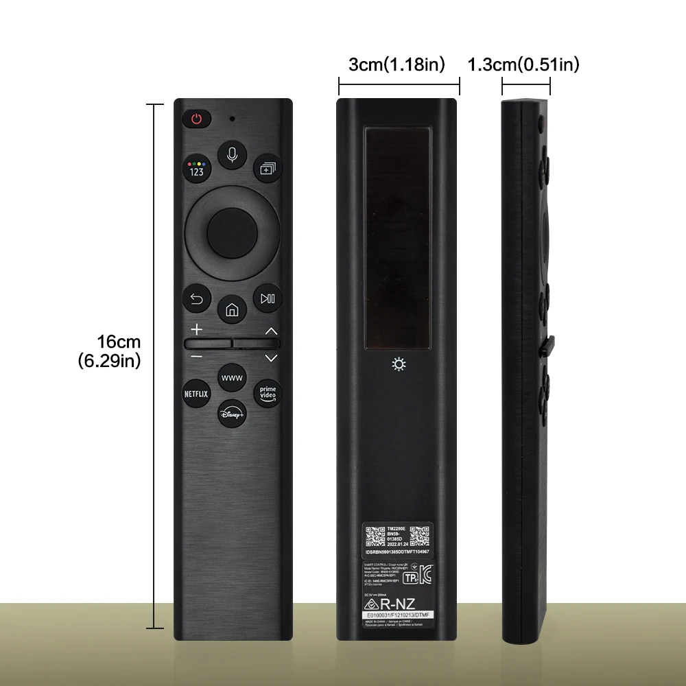 BN59-01385D พลังงานแสงอาทิตย์สําหรับ Samsung Smart Voice รีโมทคอนโทรลแผงพลังงานแสงอาทิตย์สําหรับ Samsung QLED 4K สมาร์ททีวี 2022 RMCSPB1EP1