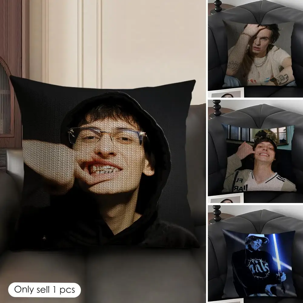 Funda de cojín Og B-BudA Russia Rapper, tela orgánica de lino natural, impresión a doble cara, decoración del hogar, funda de almohada de regalo