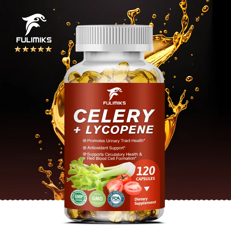 

Celery Seed and Lycopene Capsule, Herbal Purify Detox Cleanse & Balance Urinary System Health Kidney Support Relax Joints