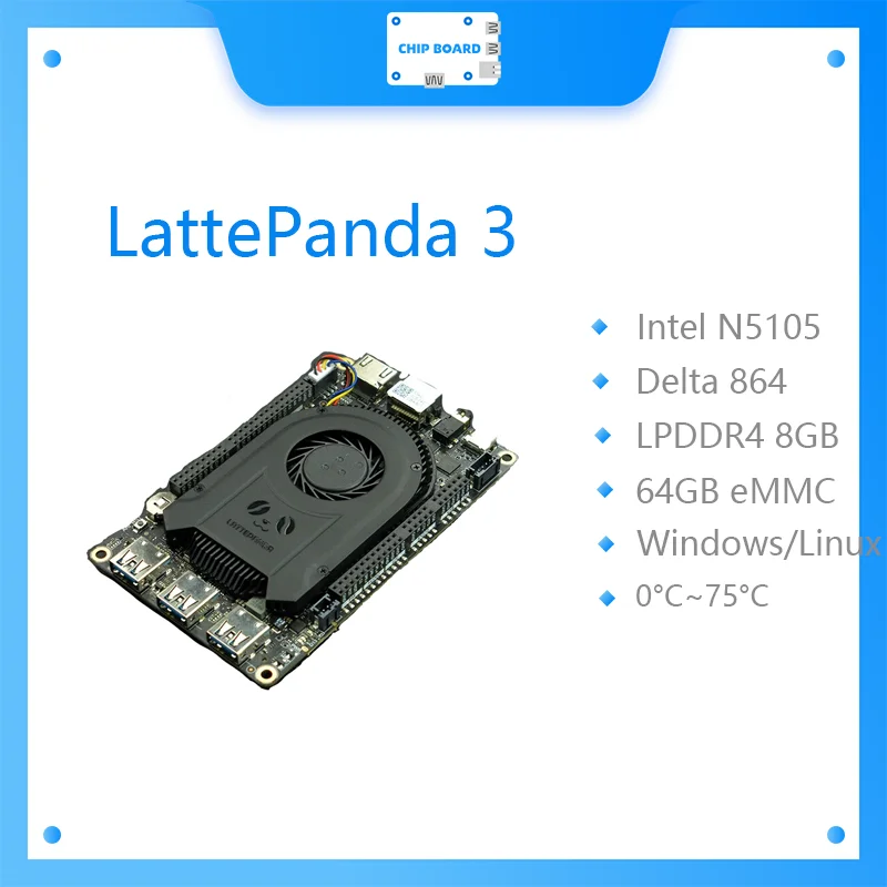 LattePanda 3 Delta 864 - The Most Powerful Windows/Linux Single Board Computer 8GB/64GB with Enterprise License