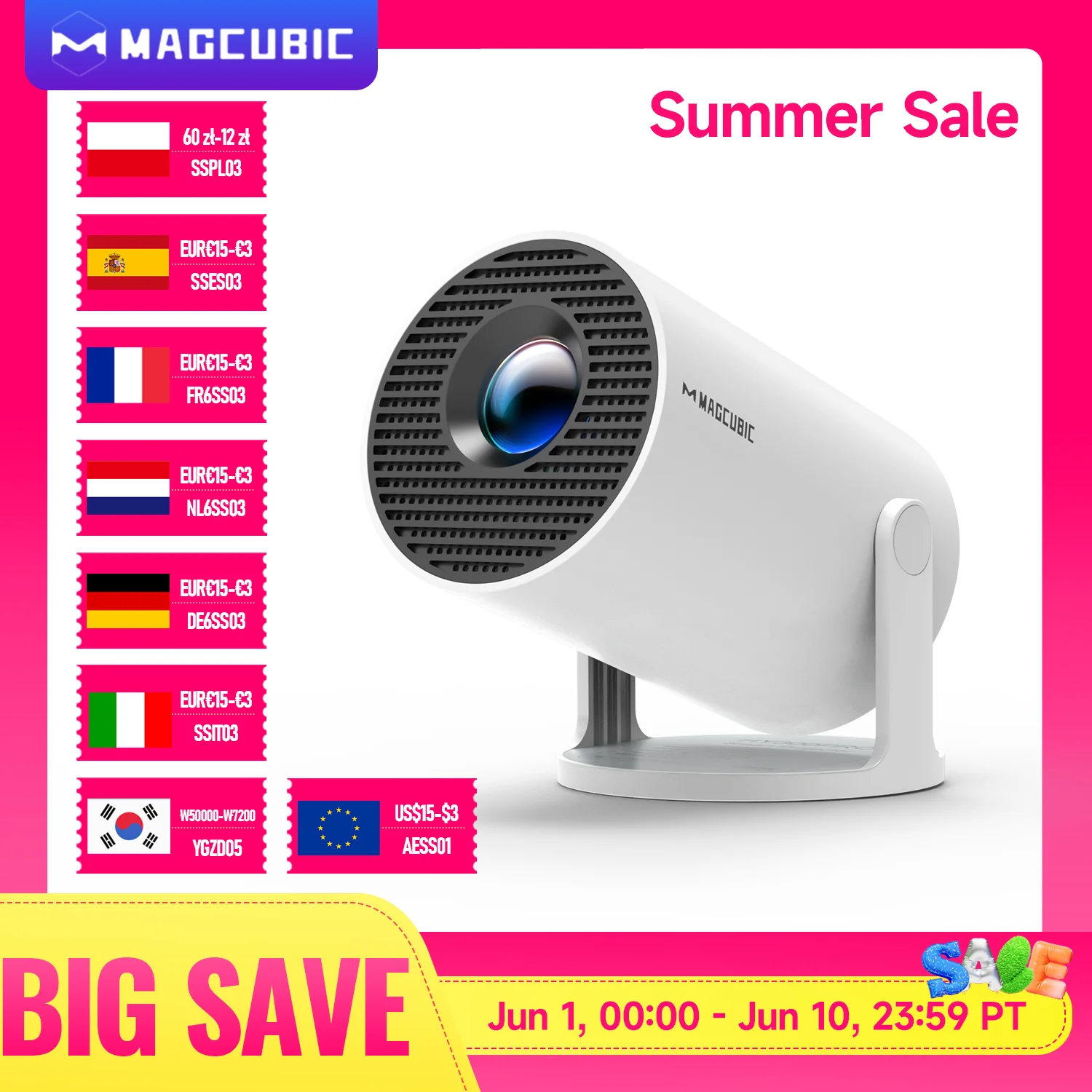 Projecteur magnétique HY300 Pro Android 14 8K double Wifi6 290ANSI Allwinner H726 BT5.4 1080P 1280*720P projecteur extérieur de cinéma maison
