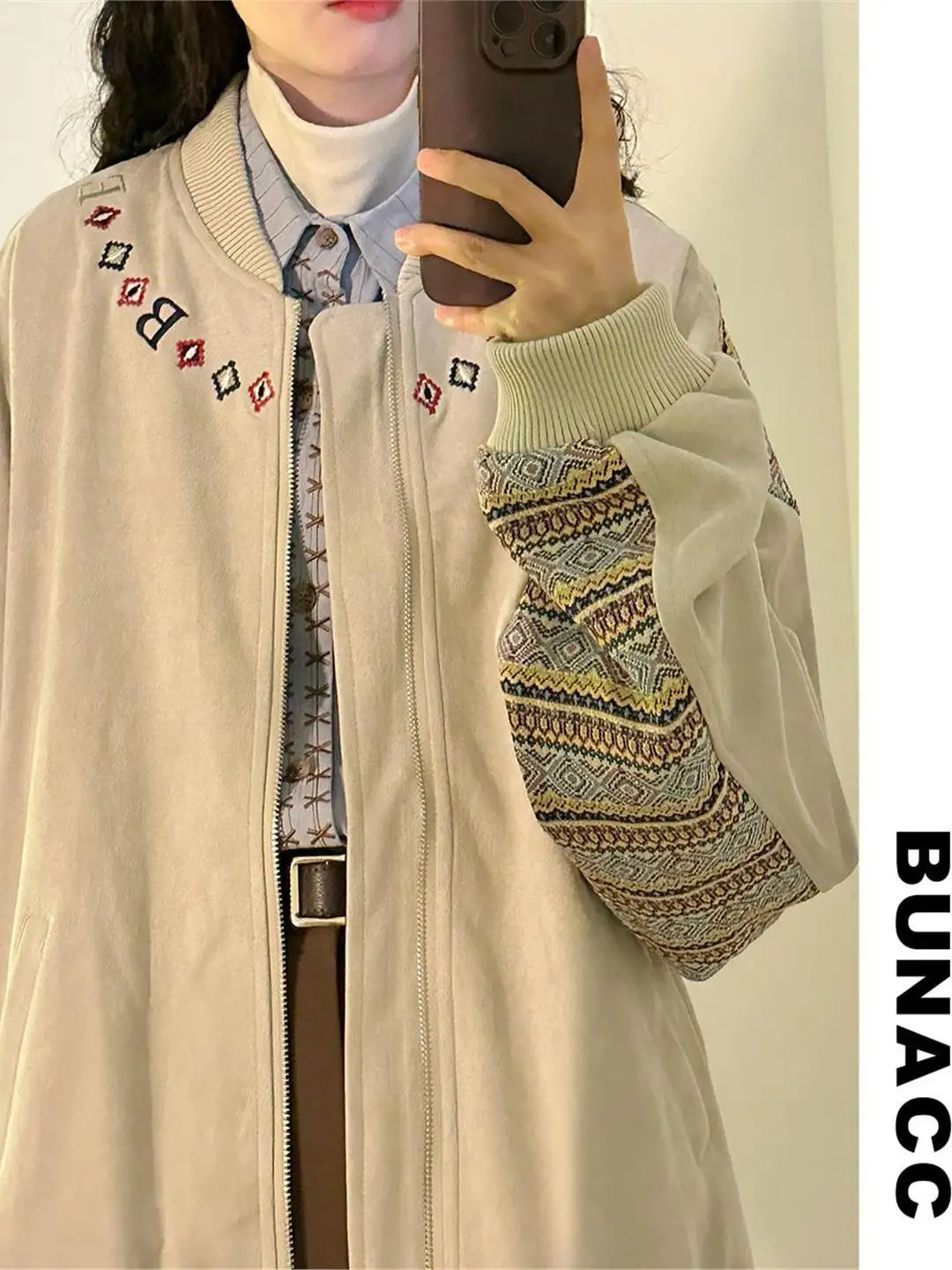 

Ретро американский лоскутный джет с цветочным принтом, мужской и женский осенний модный бренд High Street для пары, этнический бейсбол, orm