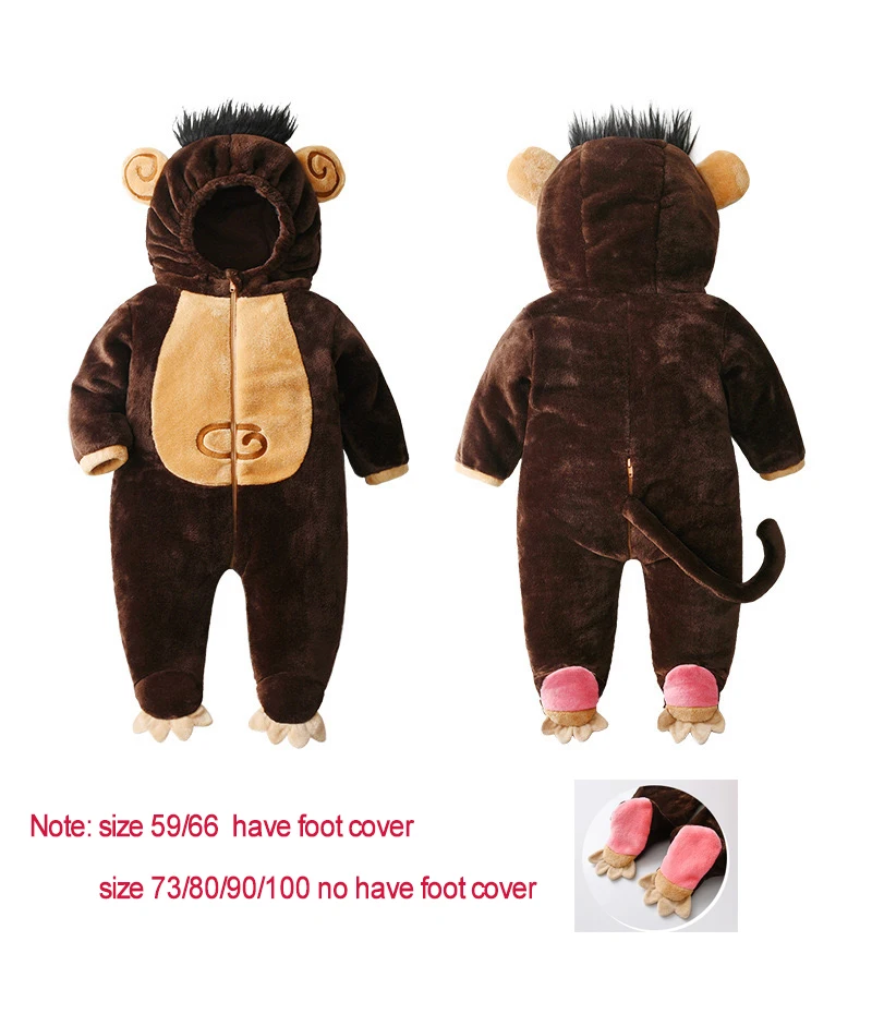 Funny Monkey Onesie Baby Clothing Animal Kigurumi  Newborn Cartoon Pajamas Baby Jumpsuit Infant Halloween Cosplay Costume