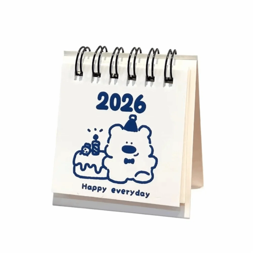Nuovo Mini 2026 Calendario da tavolo Cartone animato portatile Pianificatore mensile Calendario Piano Libro Ornamenti da tavolo