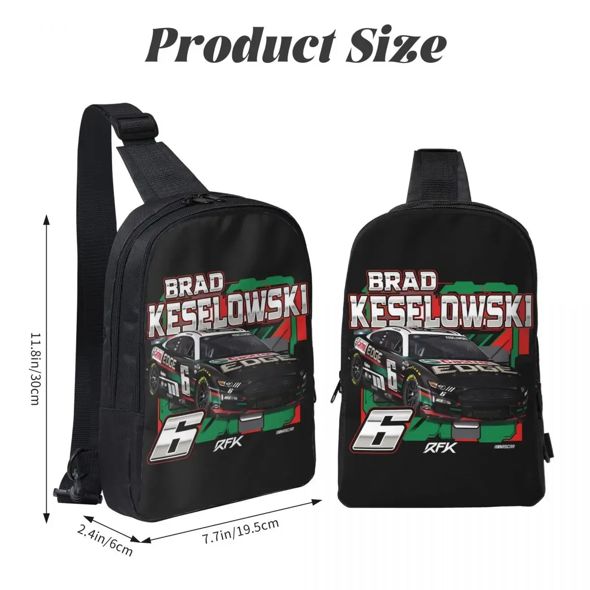 Brad Keselowski 6 Crossbody Sling Backpack Shoulder Sling Chest Bag Adjustable Travel Hiking Daypack Outdoor for Women & Men