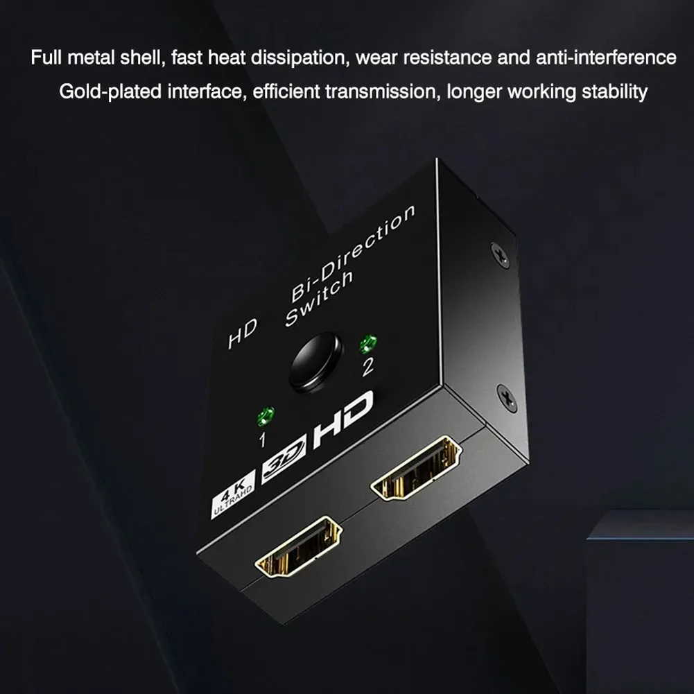 مقسم التبديل المتوافق مع HDMI 4K 60 هرتز يدعم 4K 3D HDR HDMI-متوافق مع الفاصل 2 في 1 خارج 1 في 2 خارج لجهاز عرض الكمبيوتر المحمول