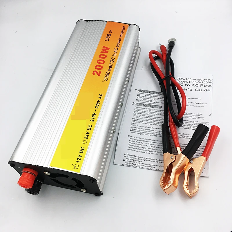 Universal 2000W Car Converter Charger Transformer Vehicle Power Inverter Power Switch DC 12V Or 24V To AC 220V Power Inverter