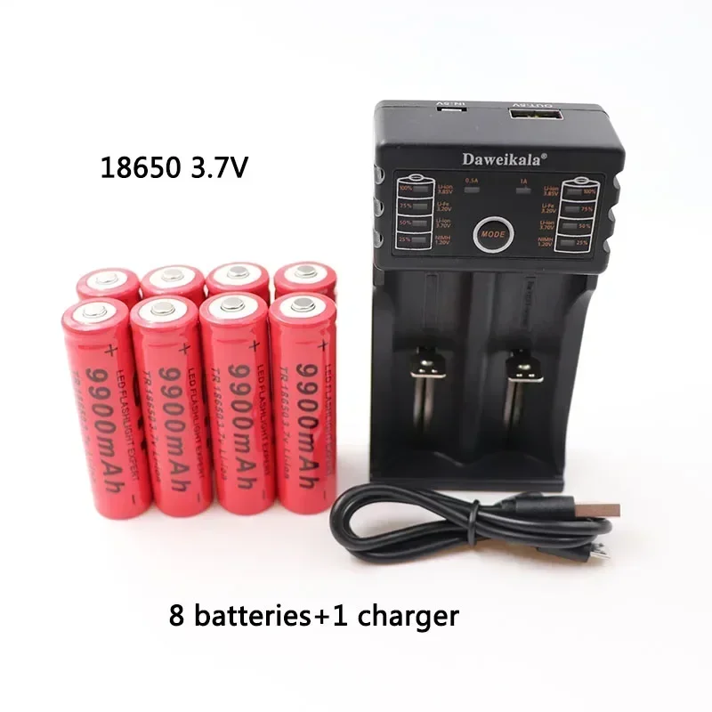 

New 18650 Battery 3.7V 9900mAh DAA201USB Charger 1.2V 3.7V 3.2V 3.85V AA/AAA 18650 26650 14500 NiMH Lithium Battery Smart Charg