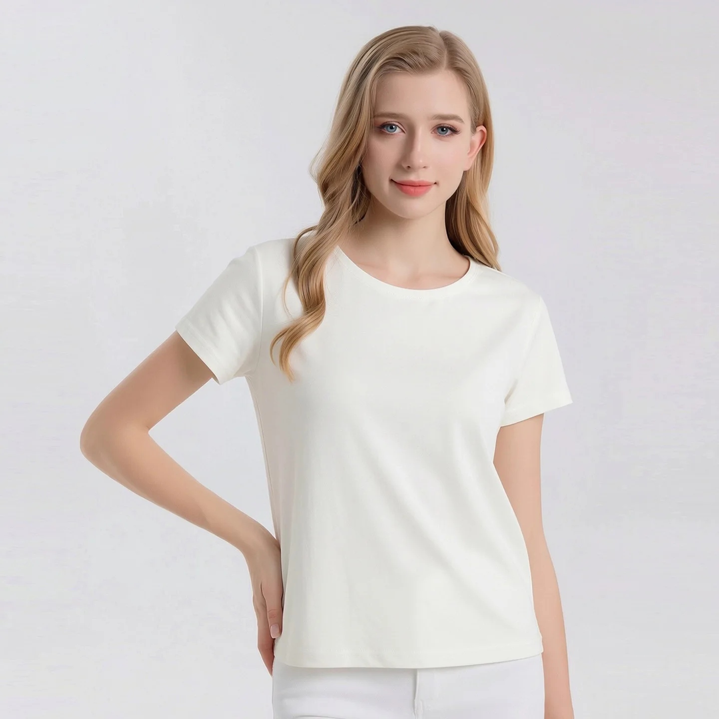 MadBlack-100%Real Silk Elegant Knit T-Shirt, O Neck Short Sleeve, Women Basic Commute Soft Thin Top, 2026 Summer New T67373CC