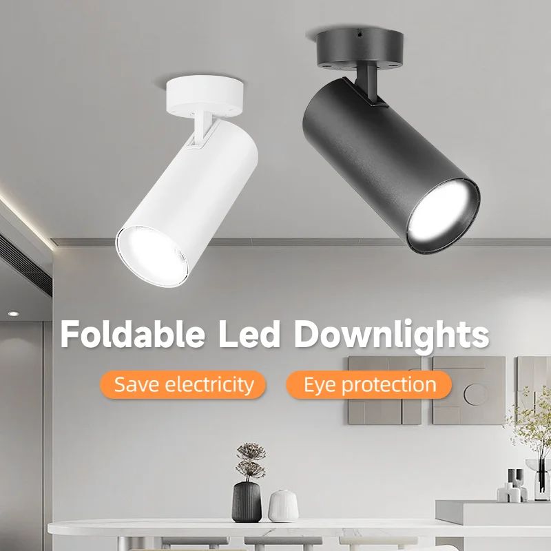 Super Bright Led Foldable Ceiling Led Spot Light 40W Aluminum 360° Adjustable Downlight Led Ceiling For Kitchen Store 110V 220V