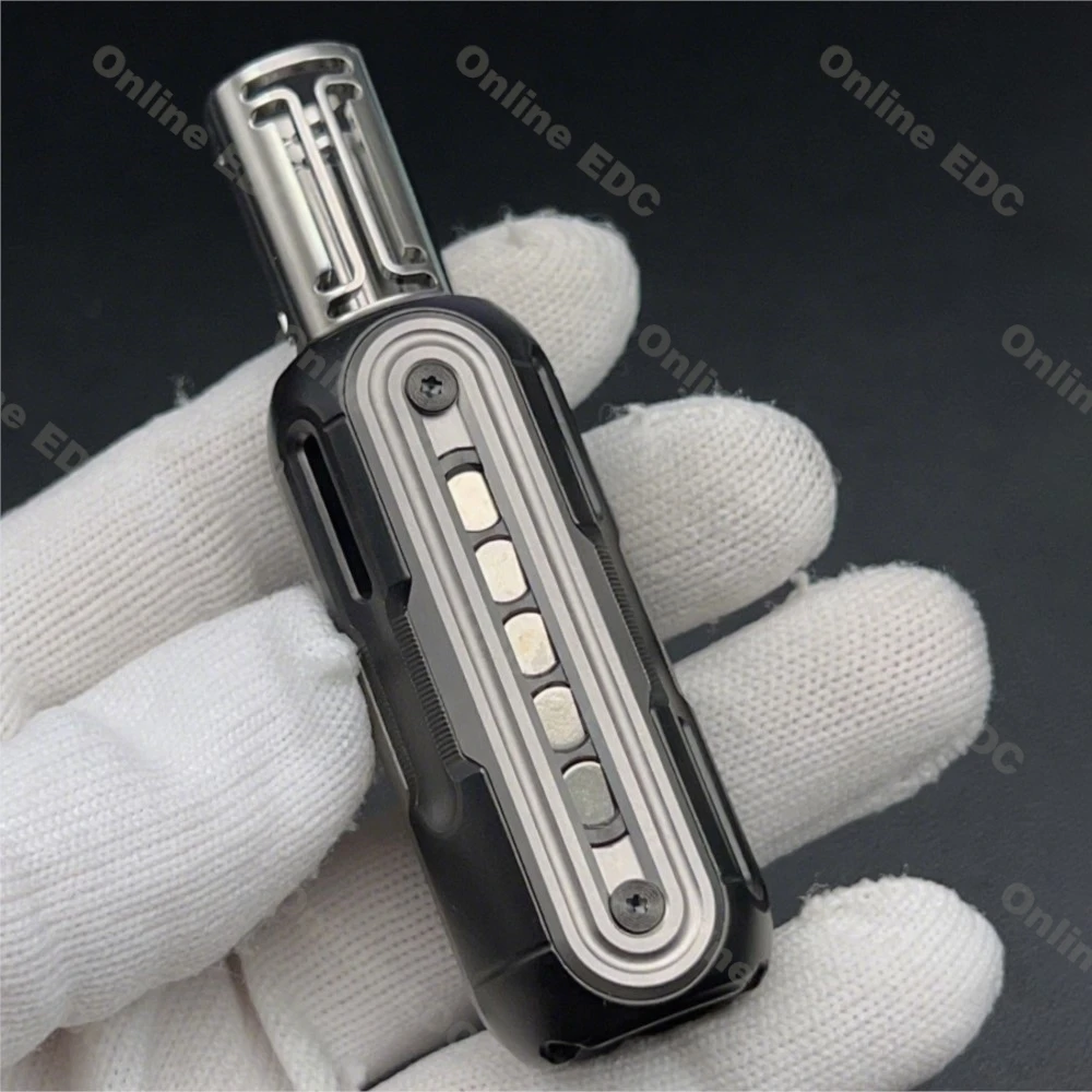 Used EDC Toys MUYI EDC Titanium Artillery Mechanical Ejection Magnetic Compound Toy Anxiety Toys Autism Sensory Toys Metal - Image 2