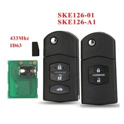 JIngyuqin SKE126-01 2/3 Buttons Flip Car Remote Key for MAZDA 2 M2 Demio / 3 M3 Axela/ 5 M5 Premacy / 6 M6 Atenza 8 M8 MPV CX7