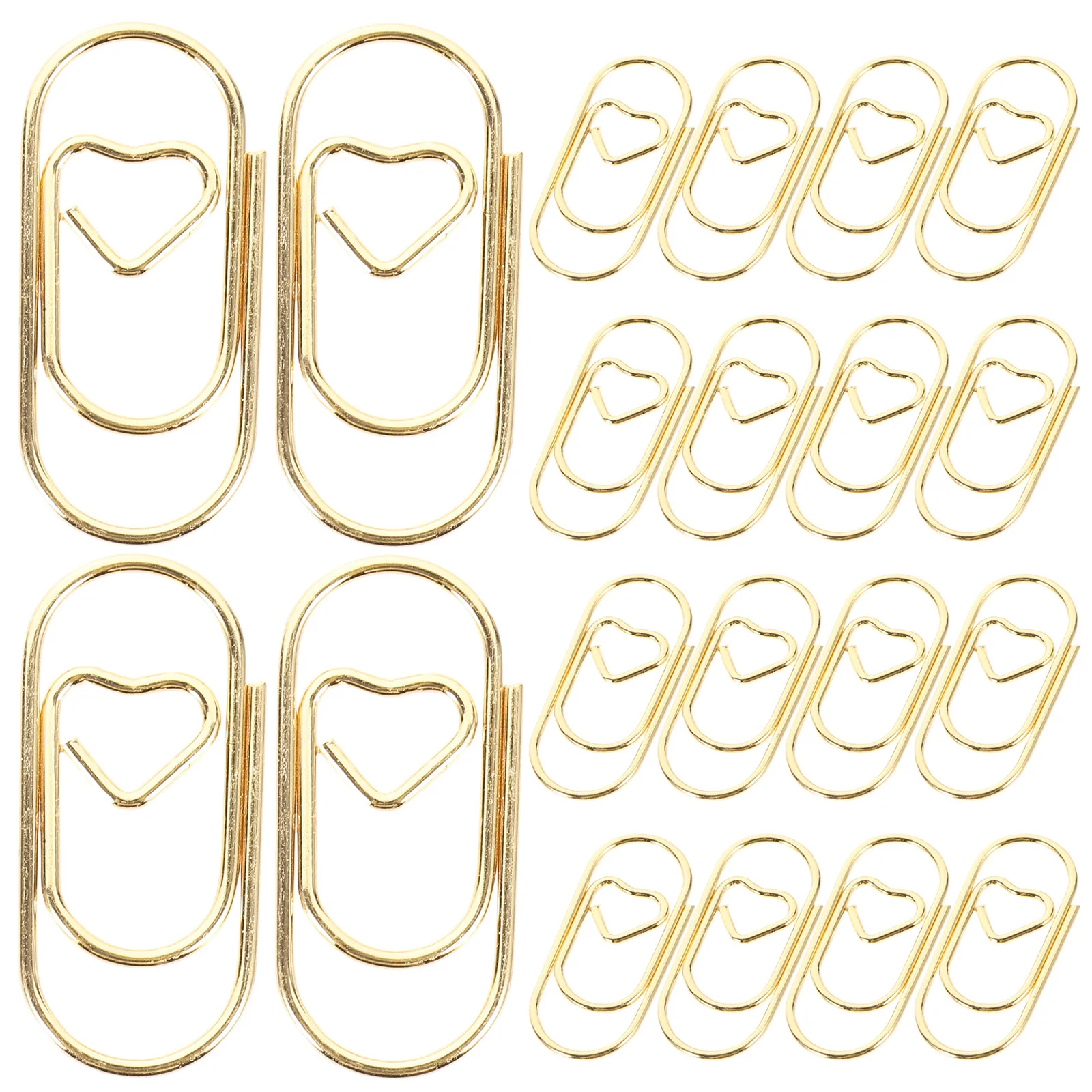 100 Pcs Heart-shaped Paper Clip Student Paperclips Small Knitting Ornaments Metal Decorative Office