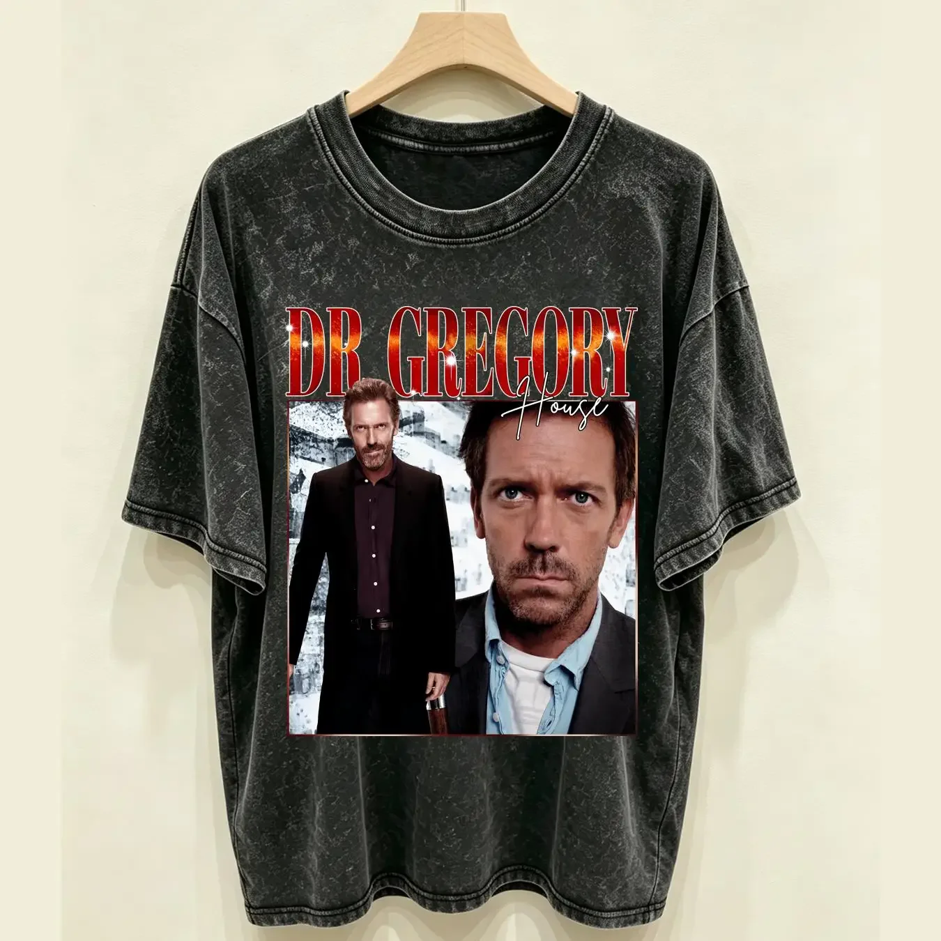washed T Shirt Retro Dr Gregory House hoodie sweaT vintage Movie Character tee long or short sleeves vintage Washed Versatile