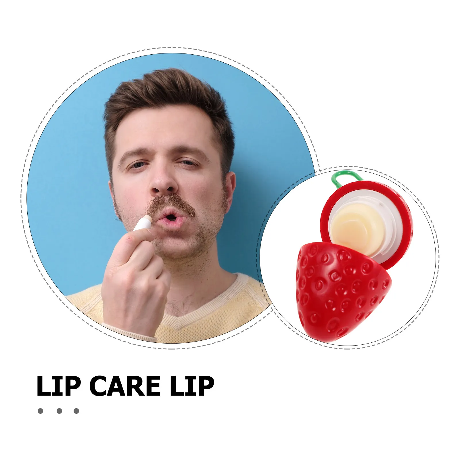 Strawberry Moisturizing Lip Balm for Women and Men Portable Compact Lip Care Cream Autumn Winter Dry Lips Repair Hydration view 4