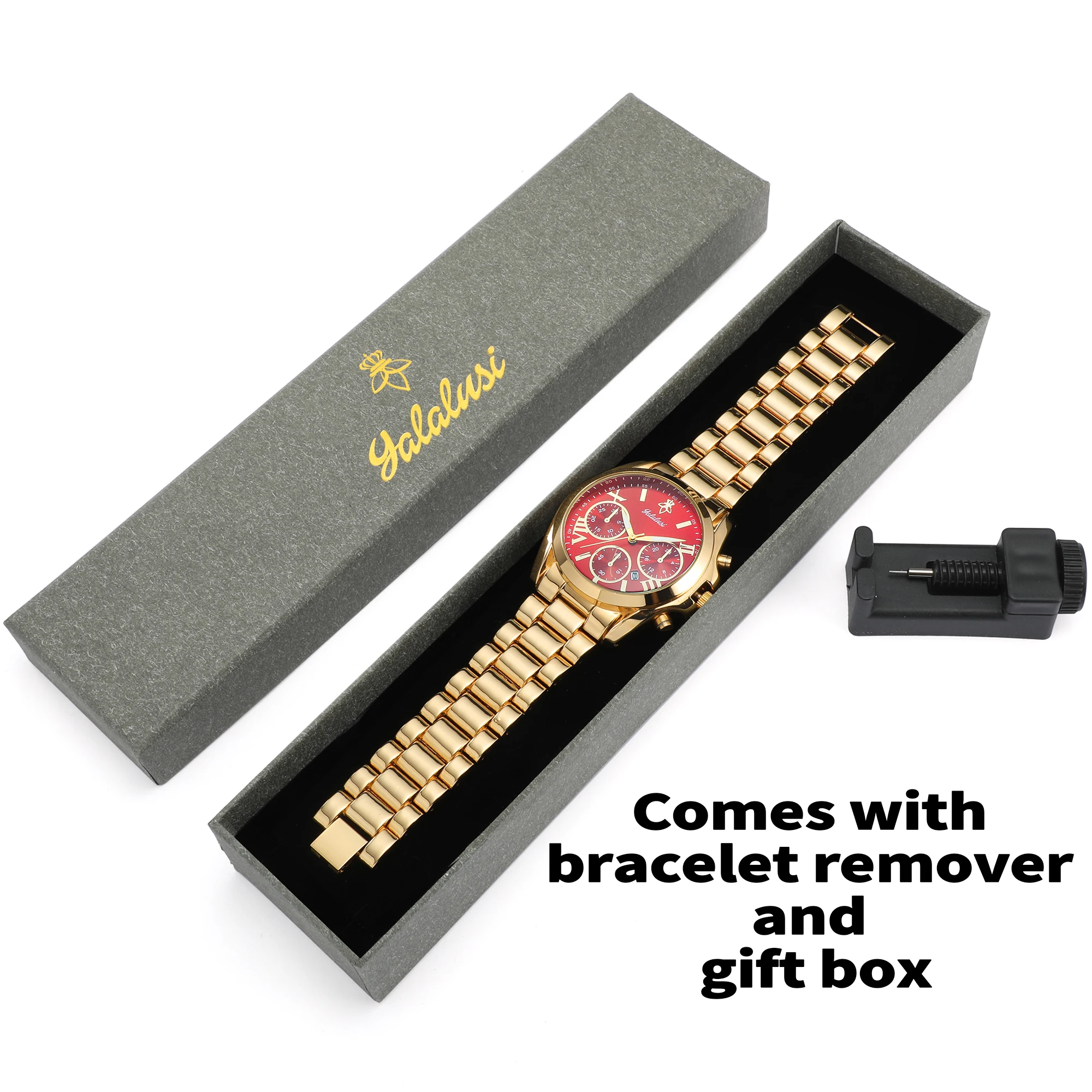 YaLaLuSi Elegant Two-Tone Ladies Wristwatch Roman Scale Chronograph Dial Polished  Style Bracelet Fashion Quartz Watch For Women Office Daily Commute