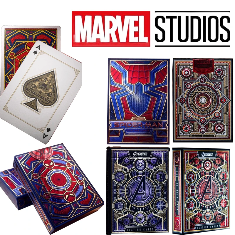 Juego de cartas de póker de Marvel, juego de entretenimiento familiar, traje de póker de color, impermeable de cartas mágicas, regalos de colección