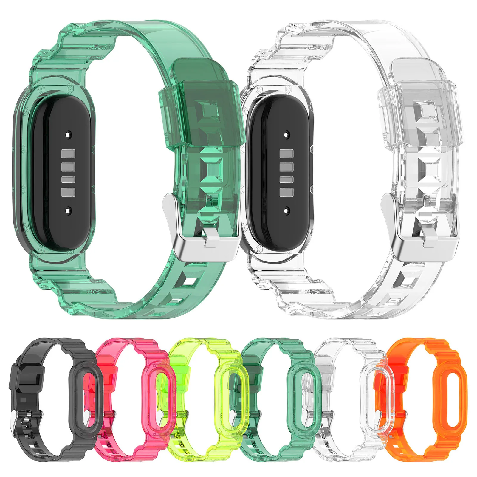 TPU Transparent Adjustable Wristband for Google Fitbit Air Fitness Tracker Sport Watch Strap Sweatproof Waterproof for Men Women