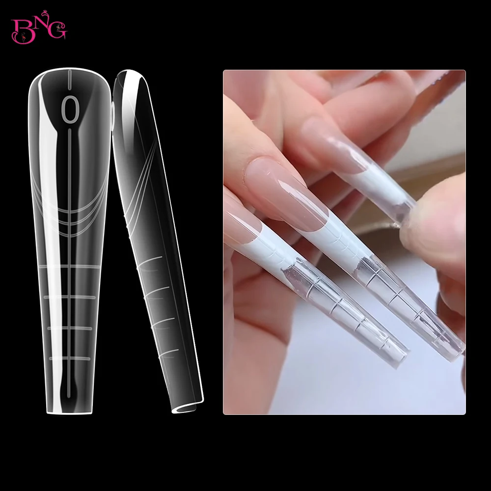 BNG 70/140 قطعة مخلب القط منحني مسمار أشكال مزدوجة لتمديد الاكريليك قابلة لإعادة الاستخدام قالب غطاء كامل مناسبة لجل الأظافر البولي