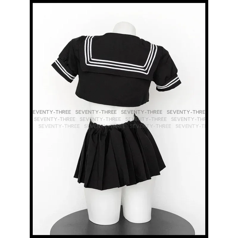 일본 애니메이션 여학생 코스프레 학생 세일러복 JK 유니폼 스커트 세트 스윗 반팔 크롭탑 네이비 란제리 세트 드롭쉽
