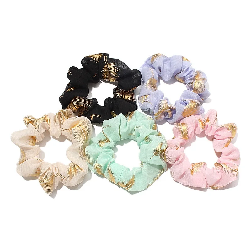 

20pcs/5C Fashion Bronzing Tutu Scrunchies Ponytail Holder Elastic Hair Bands Women/Girls Headwear Boutique Hair Accessories