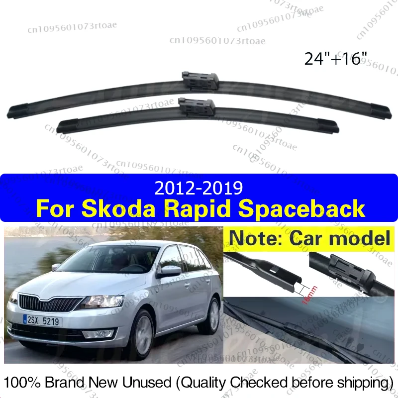 

For Skoda Rapid 2012 - 2019 NH Sedan Hatchback Spaceback Wiper Front Wiper Blades Windshield Windscreen Window Rain Brush 24"16"