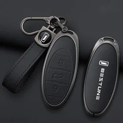 Leather Car Key Fob Cover Case Protector Holder Shell for 2021 FAW Bestune T77 T77pro New B70 T55 T33 T99 Keychain Accessories