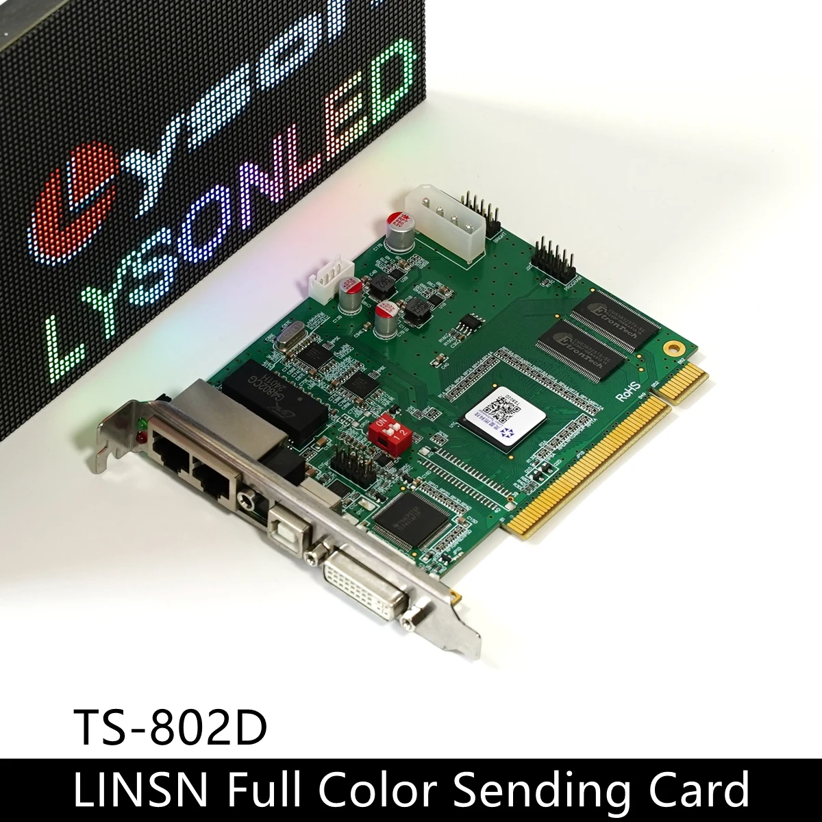 Linsn TS802 TS802D Synchronous Big Full Color LED Video Display Sending Card Work With RV908 Controller For P4 P5 RGB Panel