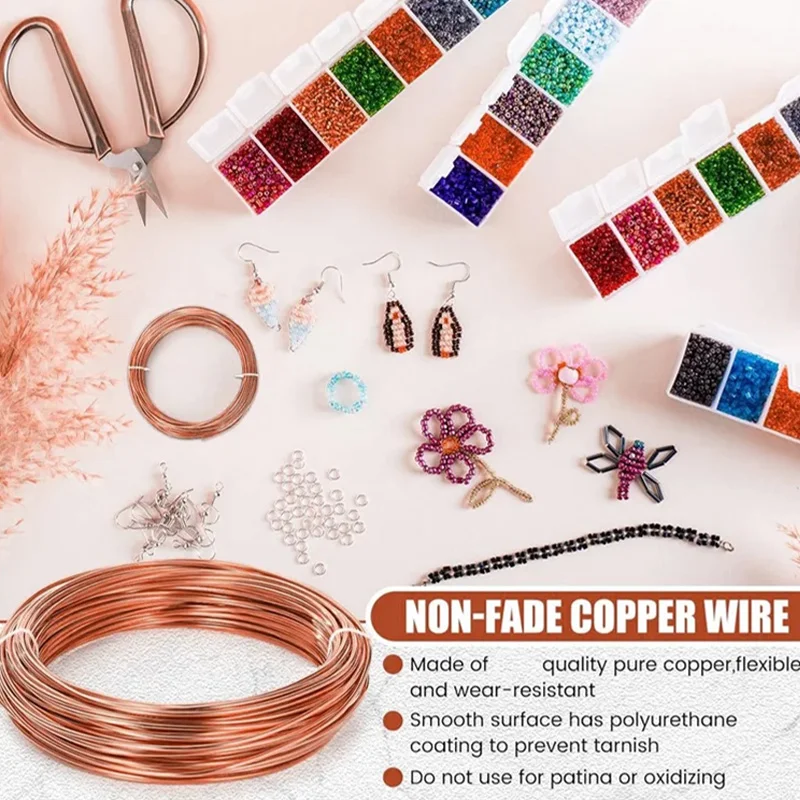 10M bare copper wire, pure copper wire, T2 copper coil, conductive copper wire, bare wire diameter 0.3-1.2mm, multi-purpose