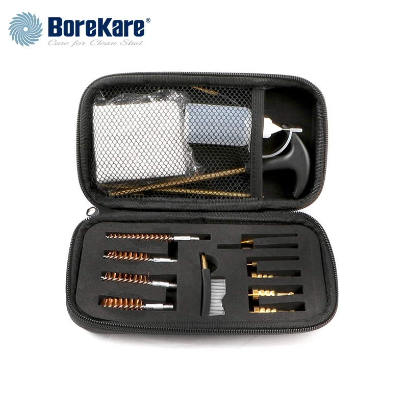 BoreKare Pistol Cleaning Kit Professional Gun Clean Tools Brush Outdoor Hunting Accessories 9mm 20pcs Set Portable EVA Case