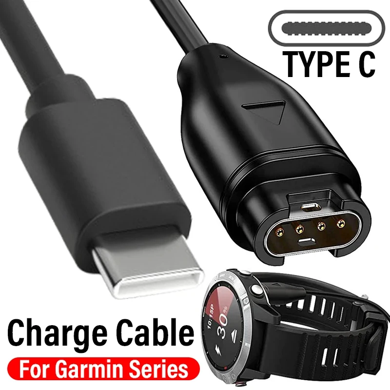 Type C Watch Charger Cable for Garmin Fenix 5X 6S PRO 7 8 Universal Smart Watch USB Type-C Data Cord Fast Charging Wire