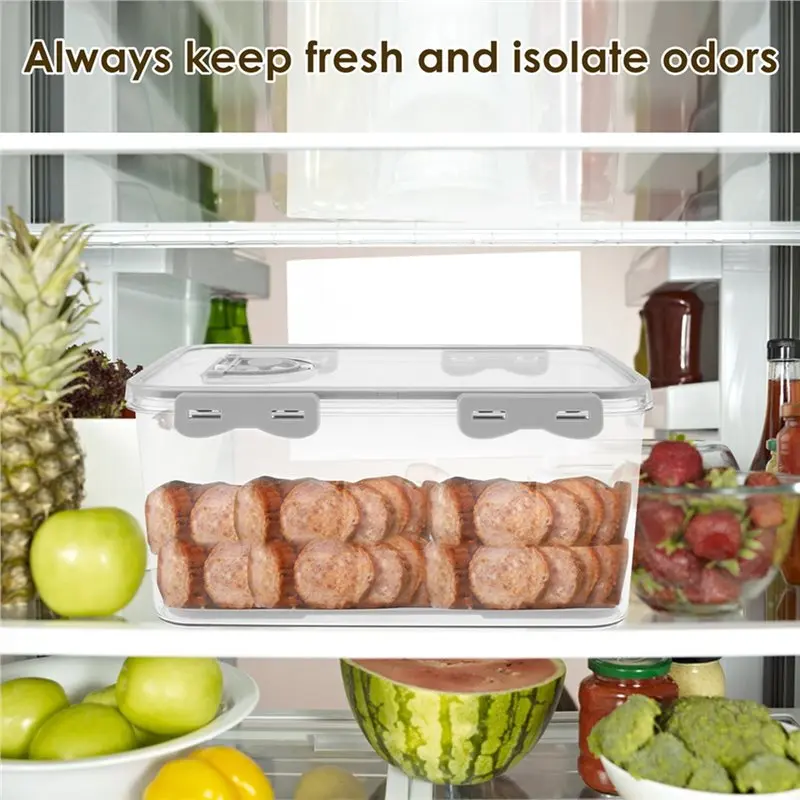 A01F-حارس الخبز محكم الغلق L/S صندوق خبز مستطيل 2 قطعة مع تسجيل الوقت حاوية تخزين رغيف واضحة #4