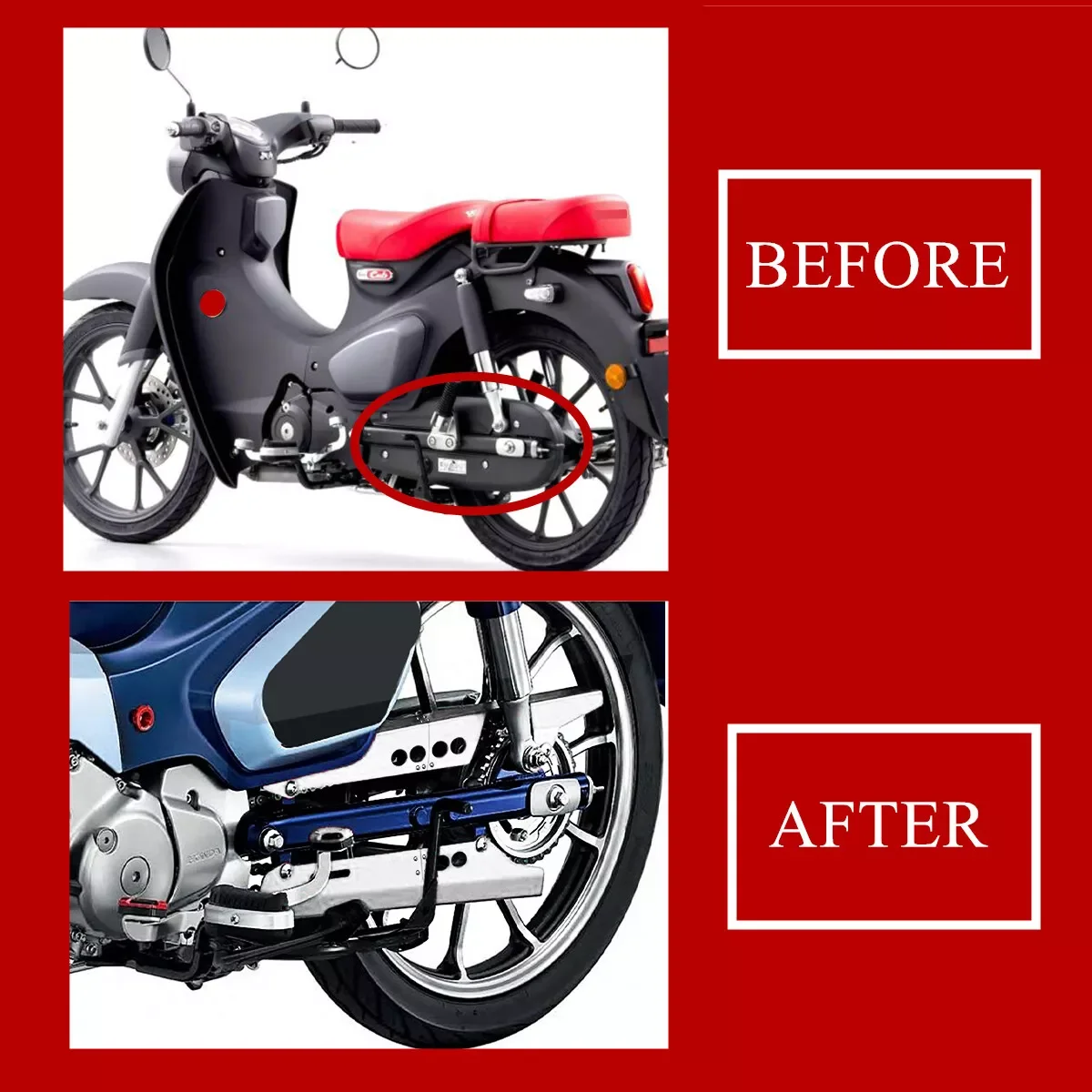 

For Honda Rear Lower Chain Guard CNC Chain Cover Pr Guide Protector Sprocket Protection For Honda C125 Super Cub 2018-2024