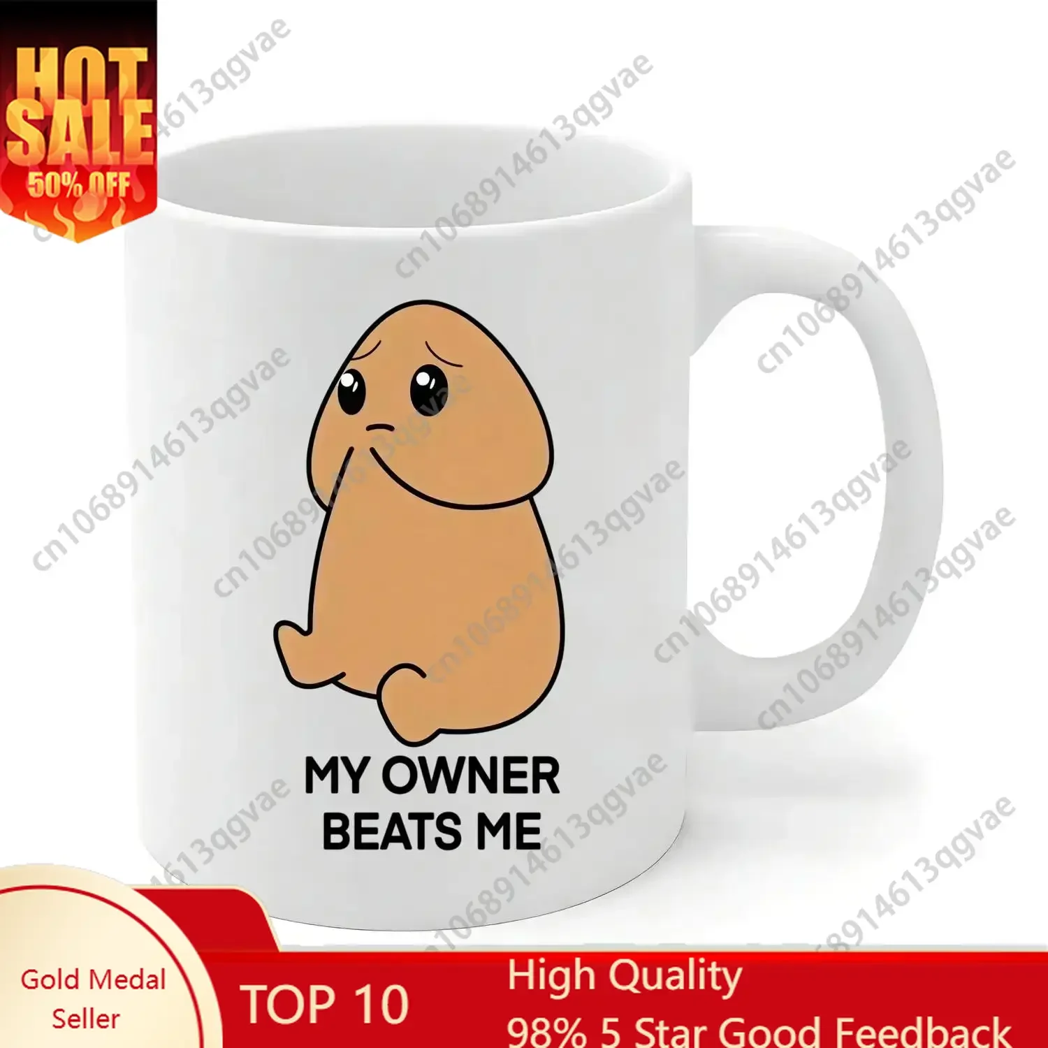 

Sad Potato Mug My Owner Beats Me Funny Ceramic Coffee Cup 11 oz Ceramic Mugs