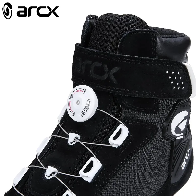 ARCX Black Motorcycle Riding Protective Boots Men\'s Shoes Summer Breathable Knob Adjustment Design Anti-fall Durable Equipment