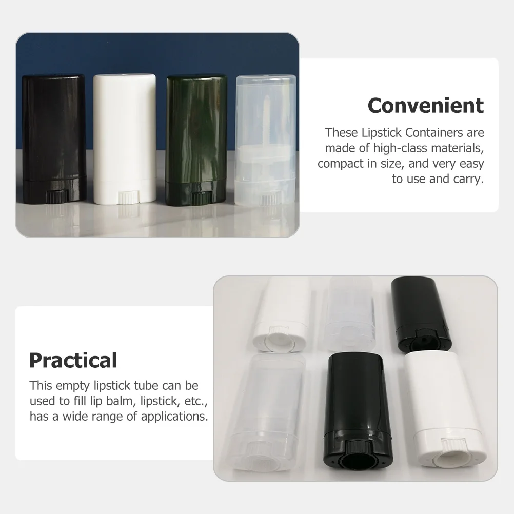 6 قطع من حاويات بلسم الشفاه DIY أنابيب فارغة حامل ملمع الشفاه المحمول تصميم أنيق مدمج لحاويات السفر #3