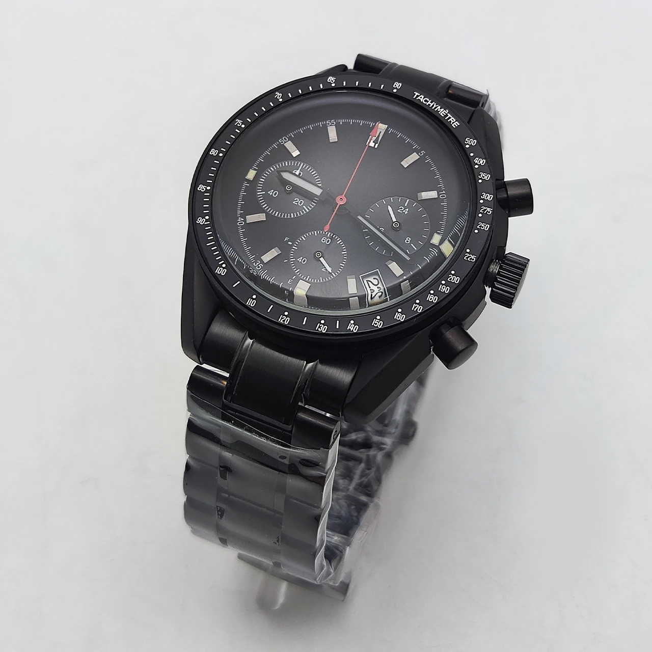 6 Colours 40mm Business Quartz Chronograph Black Case Six Hands VK63 Movement Waterproof Luminous Men's Watch Clock
