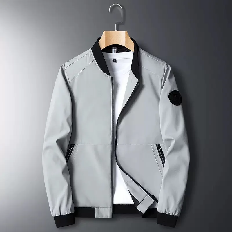 

Autumn and Spring New Trend Solid Color Outdoor Sports Workwear Jacket Men's Casual Loose Comfortable Windproof Plus Size Coat