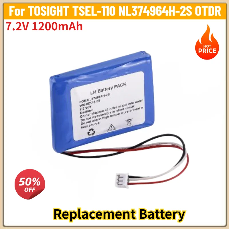 7.2V 1200mAh Battery for TOSIGHT TSEL-110 NL374964H-2S OTDR High Quality Replacement Battery