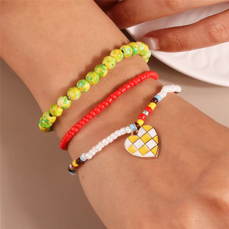 Böhmische handgemachte bunte Perlen Armband für Frauen niedlichen Sommer Strand Regenbogen Blume Armband Mädchen Boho Schmuck Großhandel – Detail 12