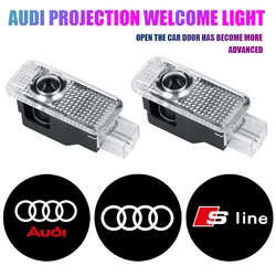 Lumières de logo de budgétaire laser de décoration de porte de voiture, LED HD, lampe de bienvenue pour Audi A1 A3 8P 8V A4 A5 horizon A7 A8 Q3 Q5 Q7 Q8 Sline TT RS