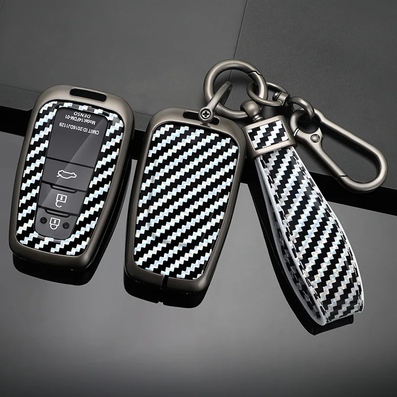 Zinc Alloy Car Remote Key Case Cover For Toyota CHR Prado 2017 2018 Prius Camry Corolla RAV4 2020 2022 2023 2024 Car Accessories