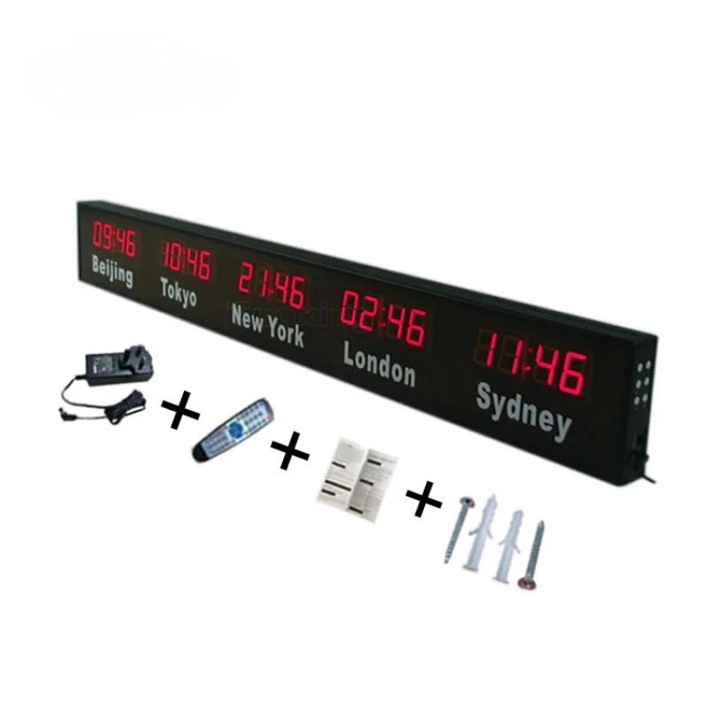High Cost-Performance Electronic World Clock For Hotels, Stations, Wall-Mounted Conference Rooms, Fixed City Time DisplayWiFi