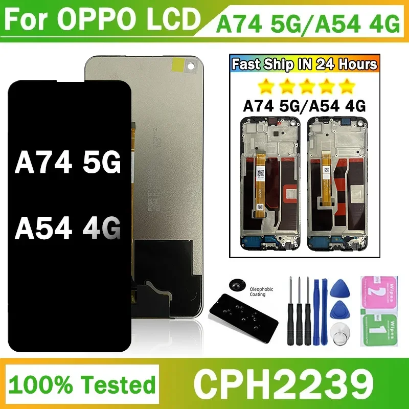 Ensemble écran tactile LCD, AAA +, pour Oppo A54 4G CPH2239, A74 5G CPH2farci, cadre d'affichage CPH2263