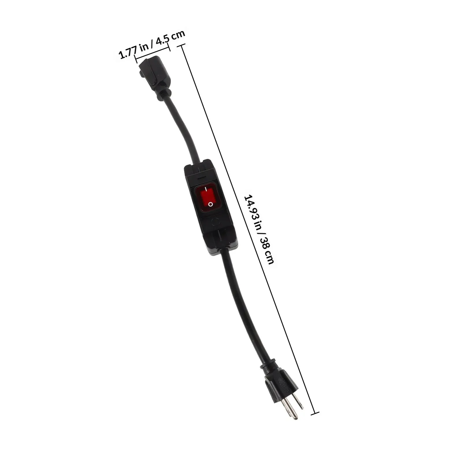 Outdoor Waterproof 15A 125V Rocker Switch Extension Cord for Lawn Mower Power Tools IP66 Rated Inline on Off Switch Heavy Duty