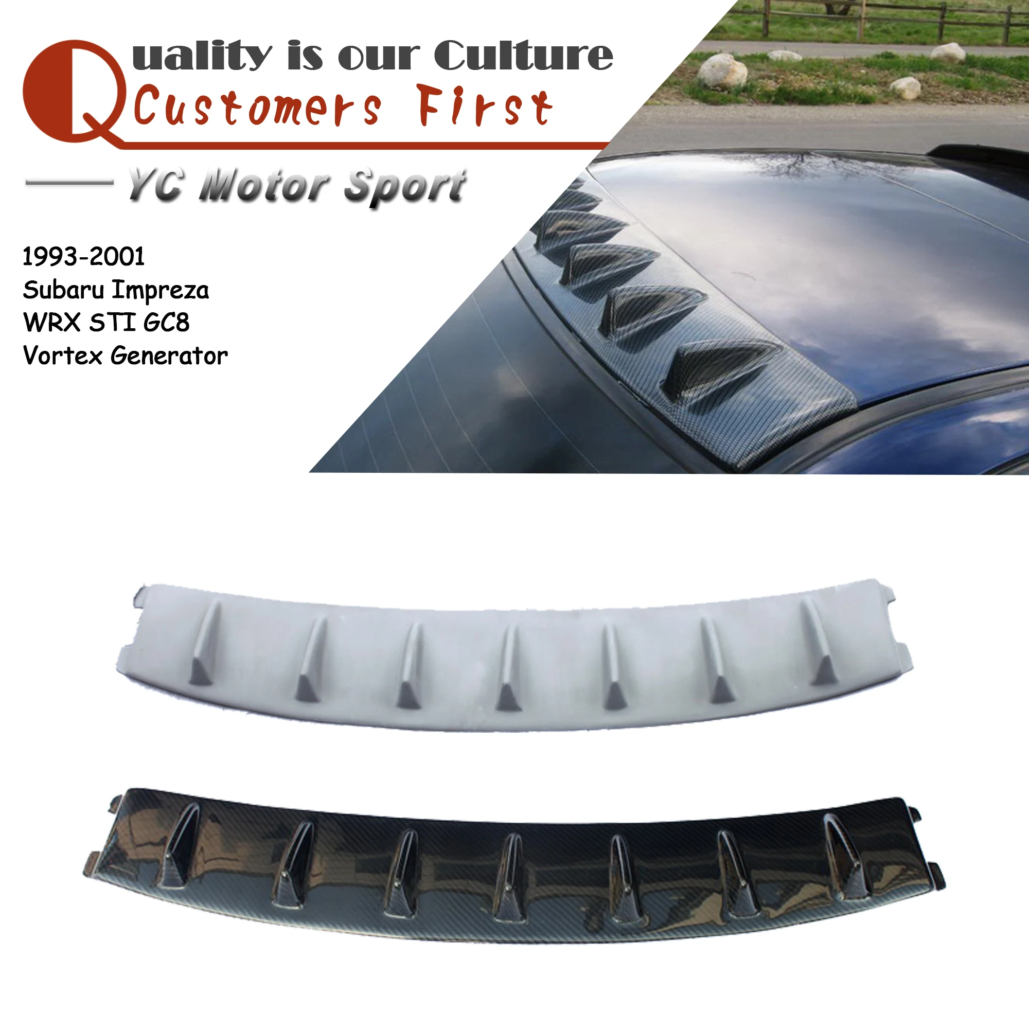 

Car Accessories Carbon Fiber Vortex Generator Fit For 1993-2000 Impreza WRX STI GC8 Roof Spoiler