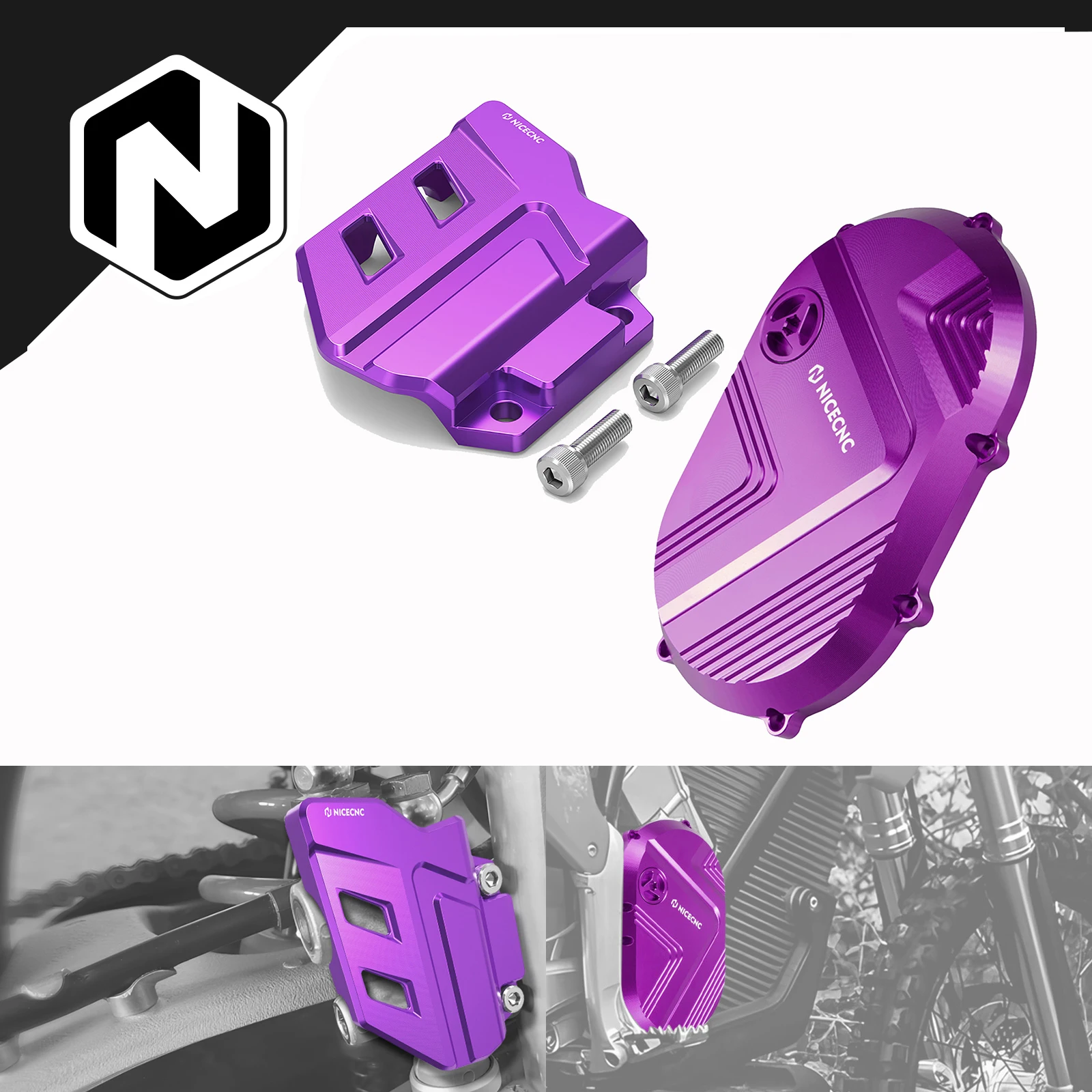 

NICECNC For Stark Varg EX MX 2024-2025 Electric Bike Right Motor Cover & Rear Brake Master Cylinder Guard Protector Accessories