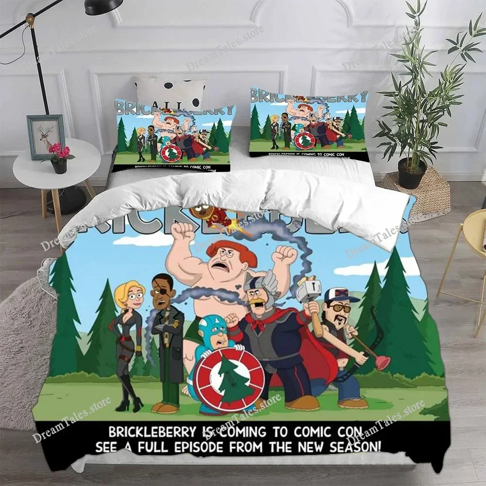 

New Cartoons Brickleberry Duvet Cover Pillowcase Bedding Set Adult Boy Girl Bedroom Decoration Children Gift Single Double Large